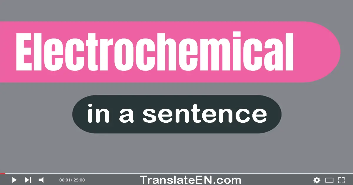 Use "electrochemical" in a sentence | "electrochemical" sentence examples