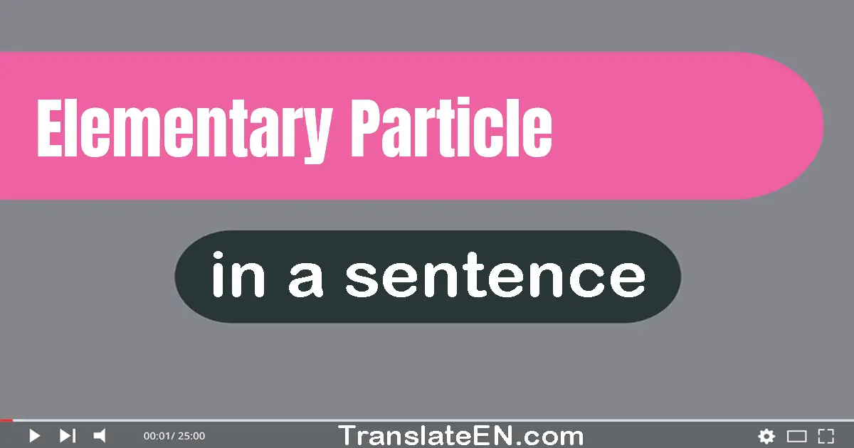 Elementary Particle in a sentence