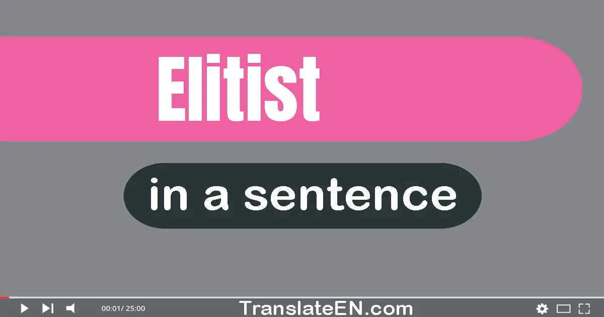 Elitist in a sentence