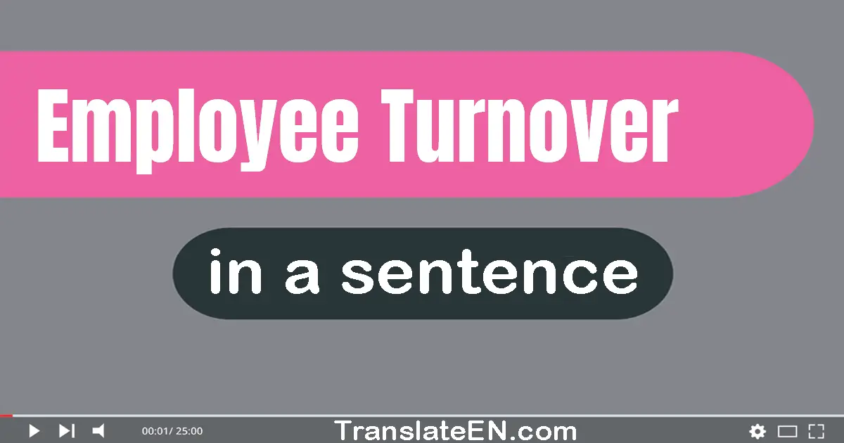 Use "employee turnover" in a sentence | "employee turnover" sentence examples