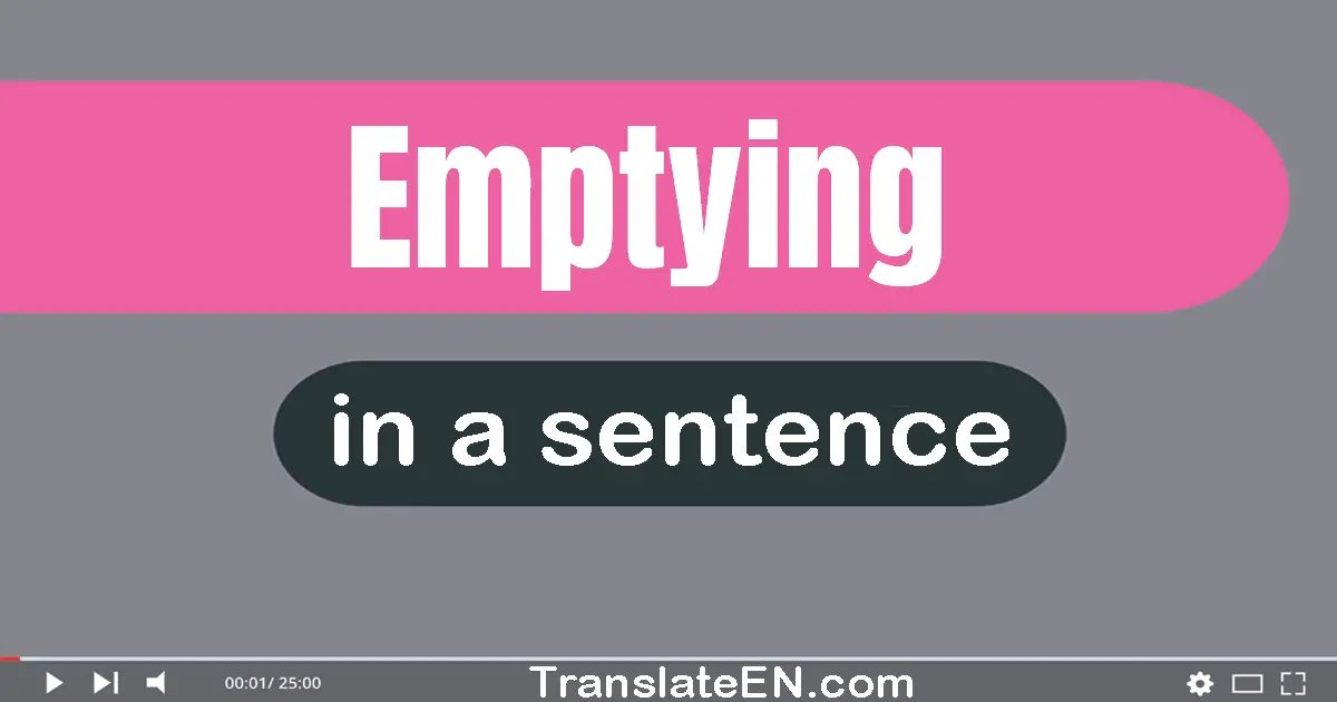 Use "emptying" in a sentence | "emptying" sentence examples