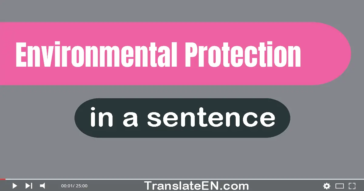 Environmental Protection in a sentence