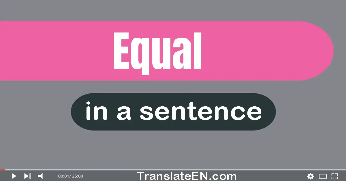 Use "equal" in a sentence | "equal" sentence examples