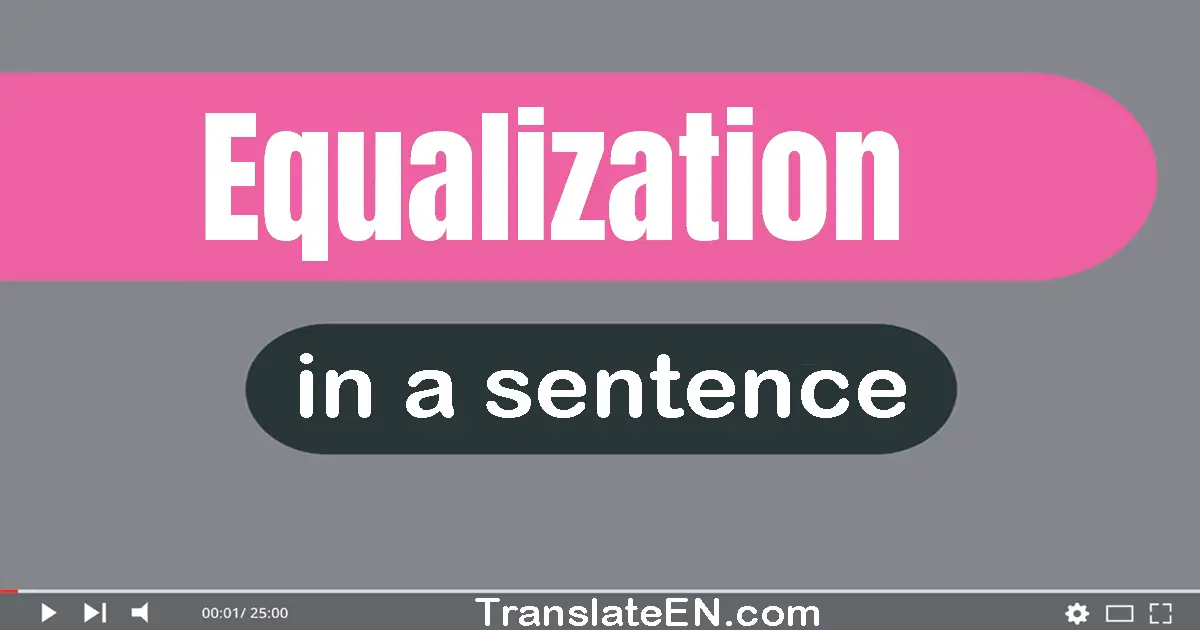 Use "equalization" in a sentence | "equalization" sentence examples