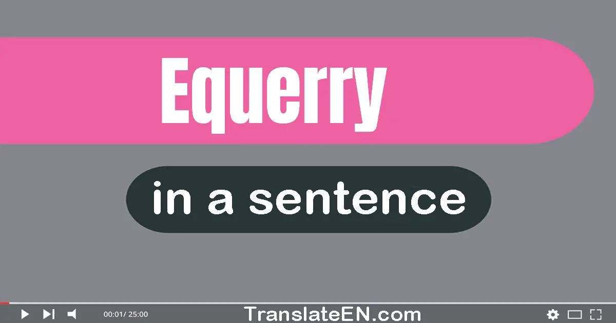 Use "equerry" in a sentence | "equerry" sentence examples