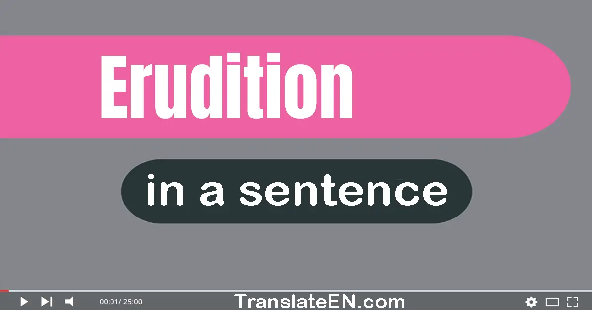 Use "erudition" in a sentence | "erudition" sentence examples
