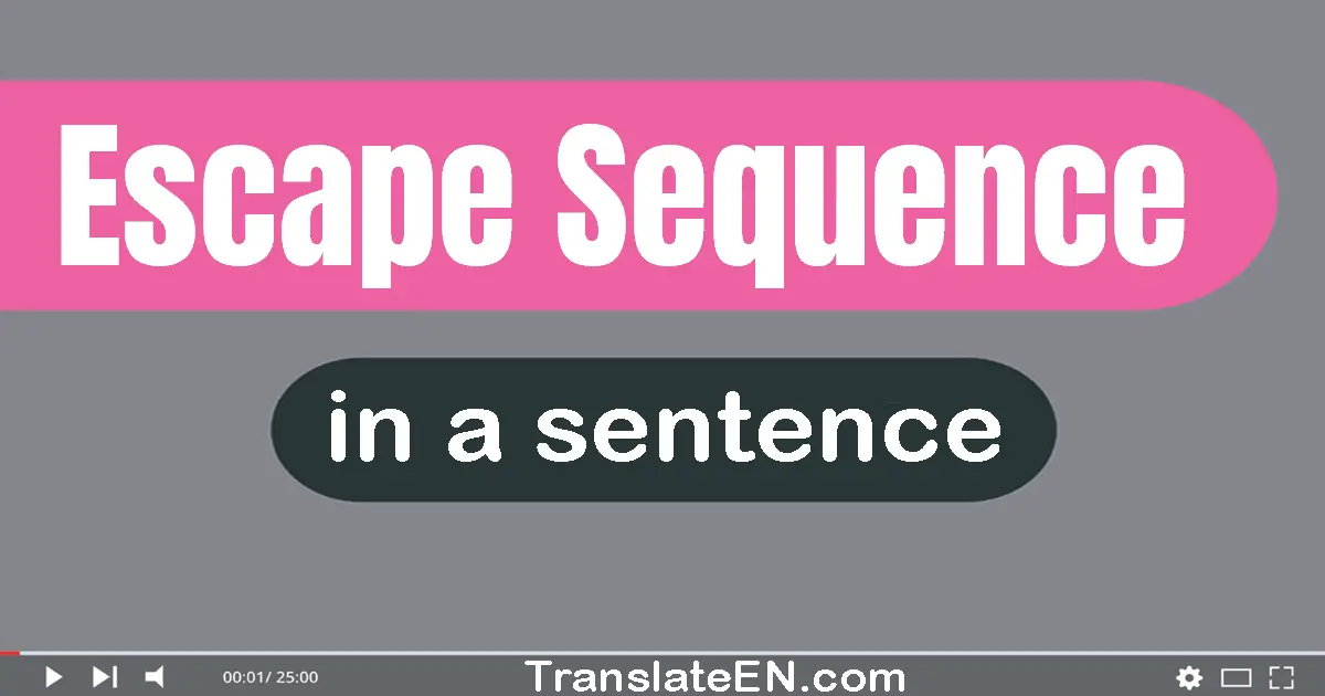 Escape Sequence in a sentence