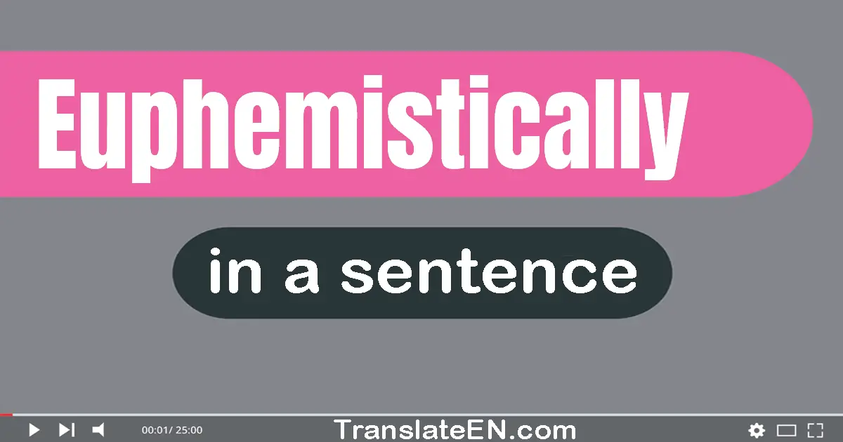 Use "euphemistically" in a sentence | "euphemistically" sentence examples