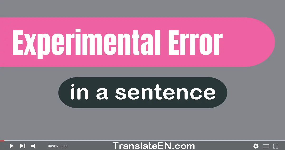 Experimental Error in a sentence