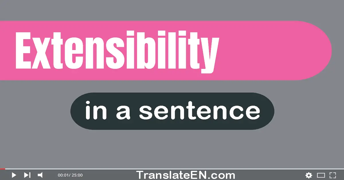 Use "extensibility" in a sentence | "extensibility" sentence examples