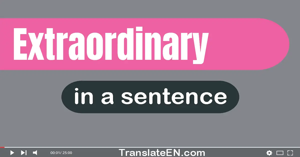Use "extraordinary" in a sentence | "extraordinary" sentence examples