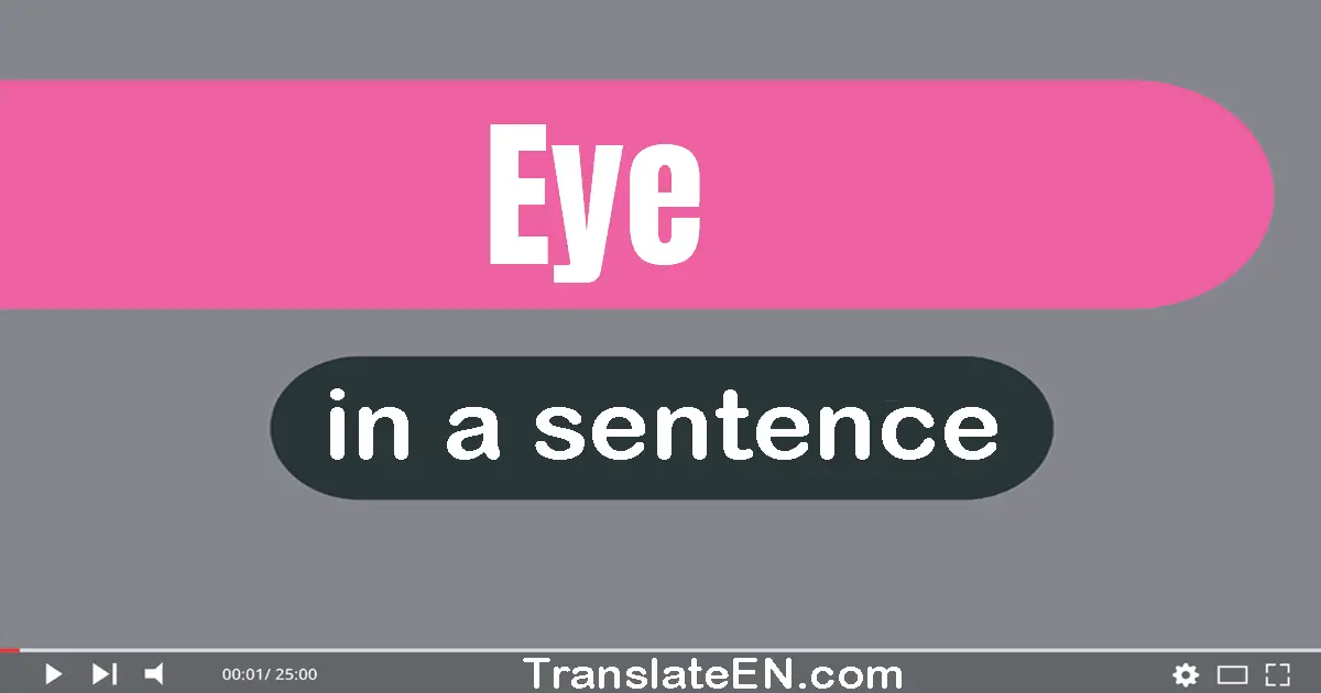 Use "eye" in a sentence | "eye" sentence examples