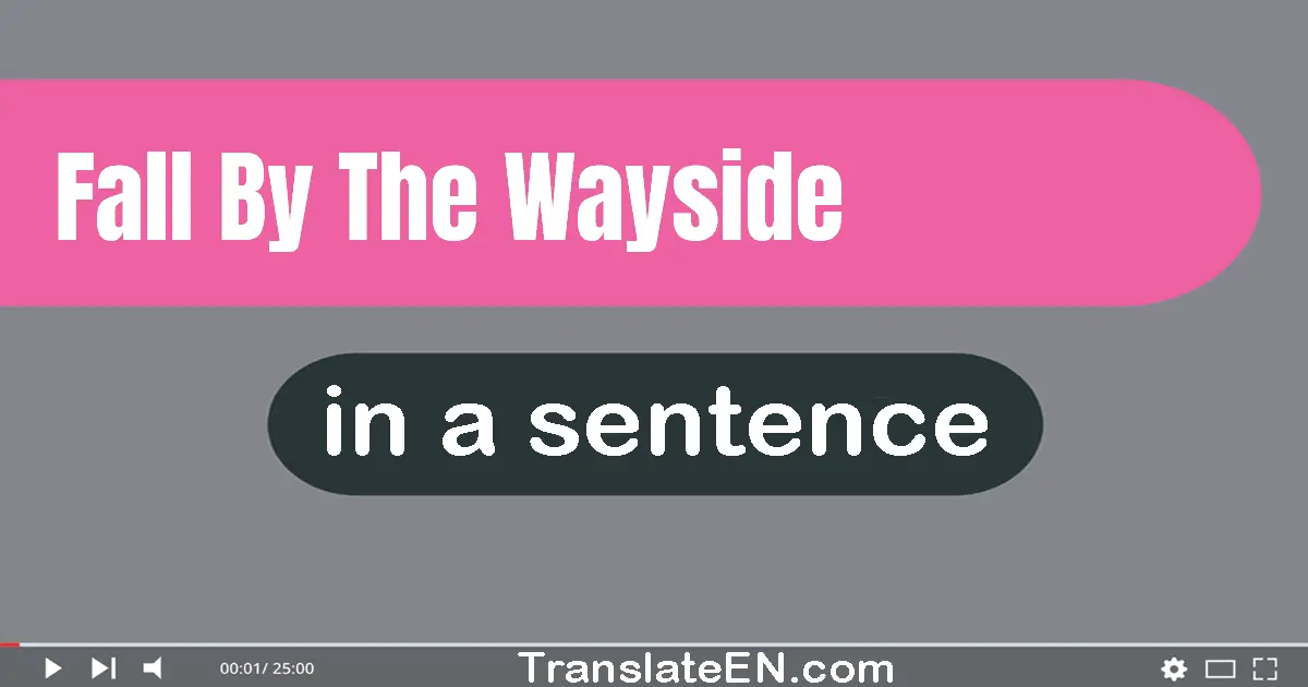 Fall By The Wayside in a sentence