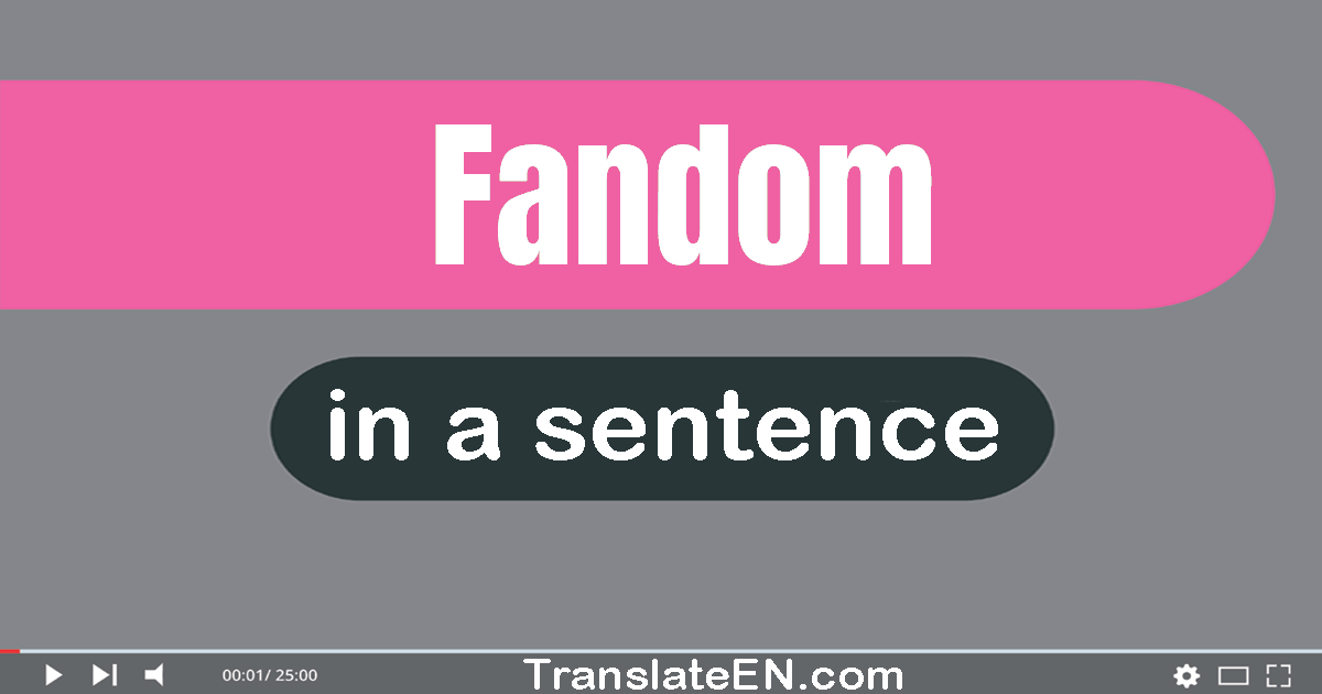Use "fandom" in a sentence | "fandom" sentence examples