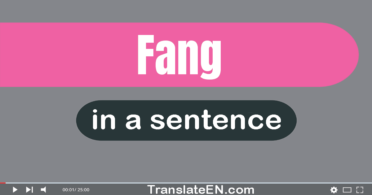 Use "fang" in a sentence | "fang" sentence examples