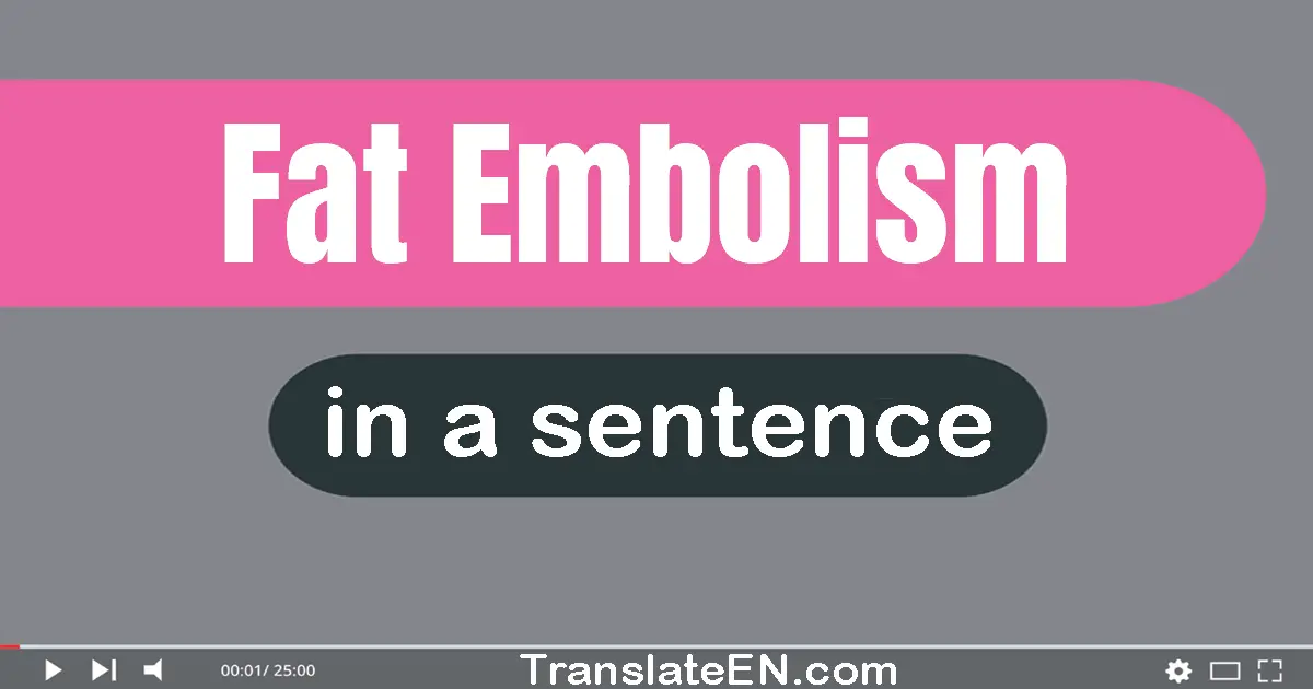 Fat Embolism in a sentence