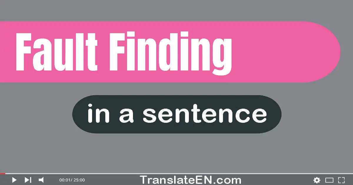Use "fault-finding" in a sentence | "fault-finding" sentence examples