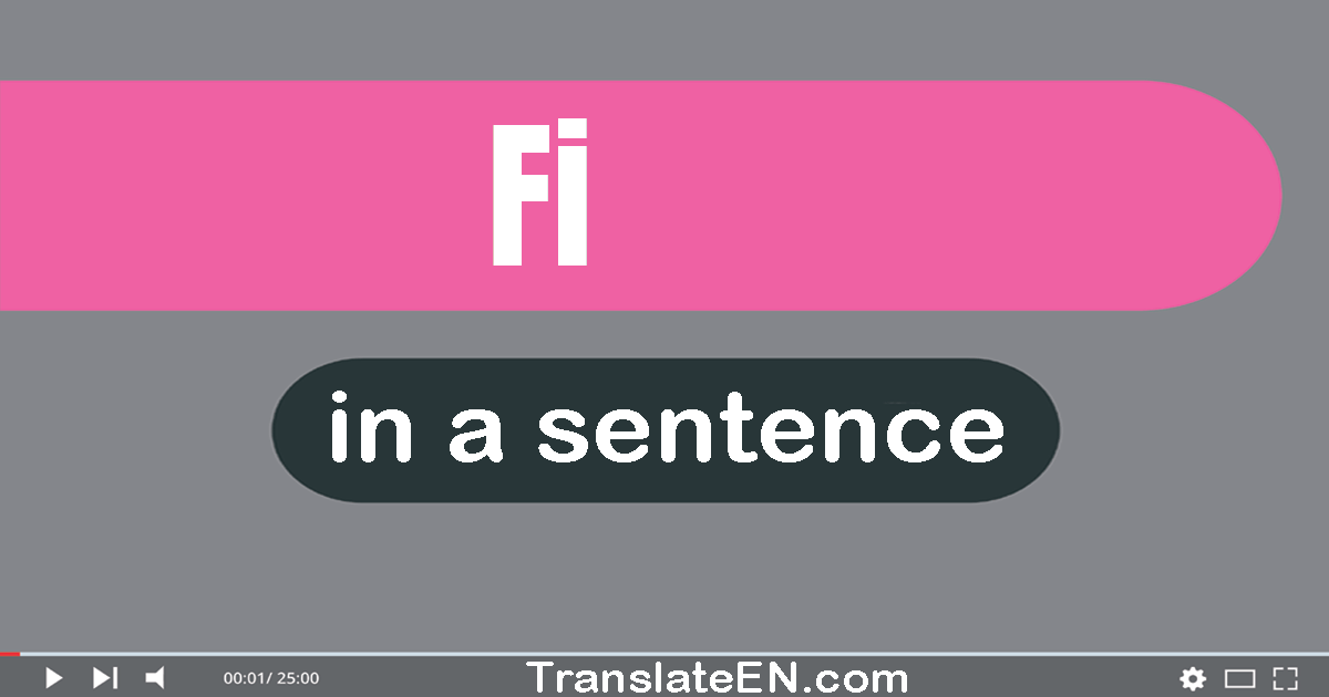 Use "fi" in a sentence | "fi" sentence examples