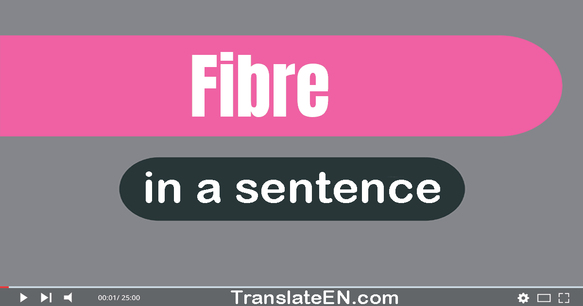 Use "fibre" in a sentence | "fibre" sentence examples