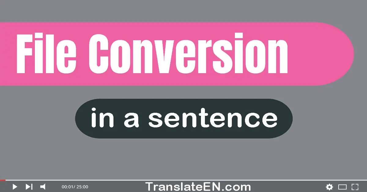 File Conversion in a sentence