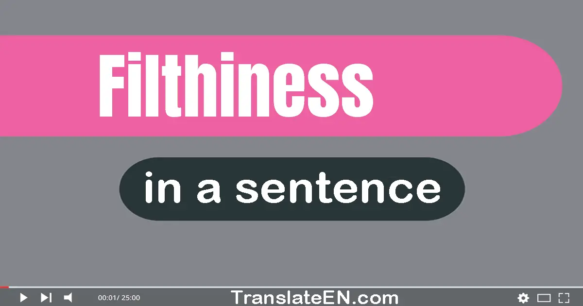 Use "filthiness" in a sentence | "filthiness" sentence examples