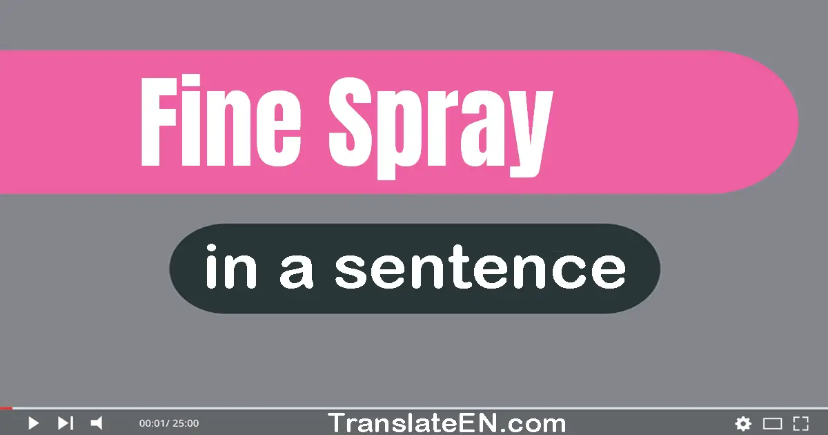 Fine Spray in a sentence