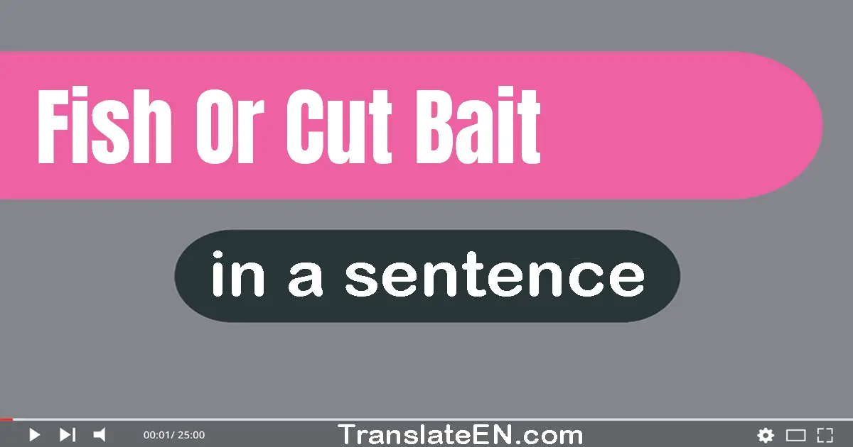 Fish Or Cut Bait in a sentence