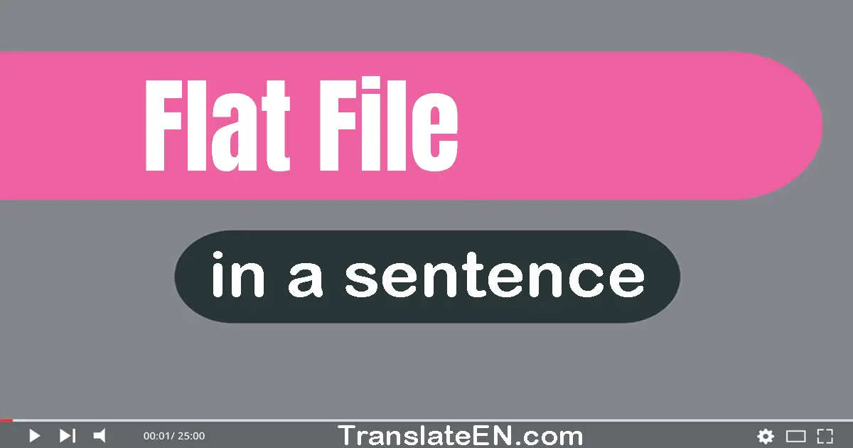 Flat File in a sentence