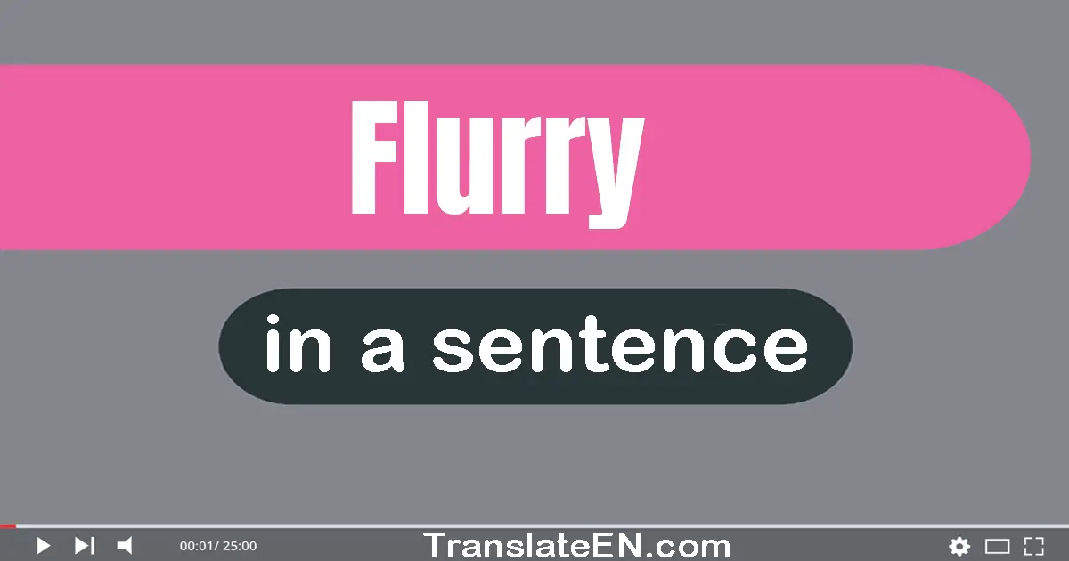 Use "flurry" in a sentence | "flurry" sentence examples