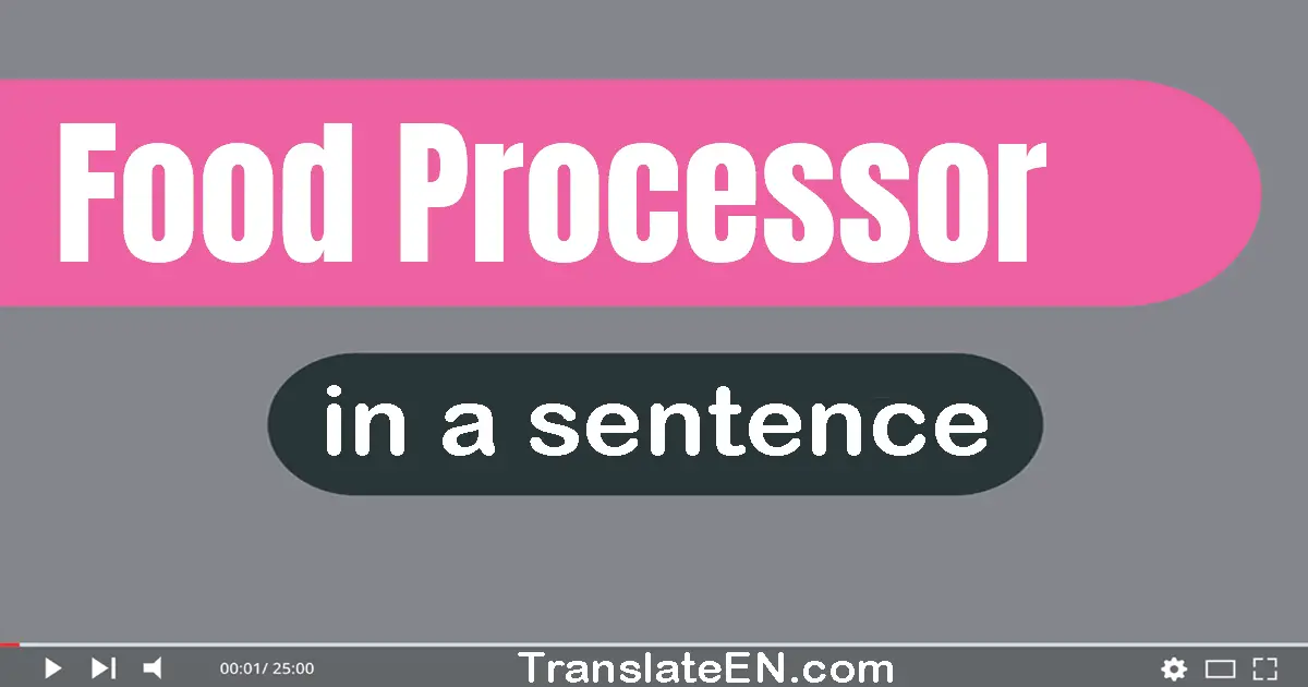 Food Processor in a sentence