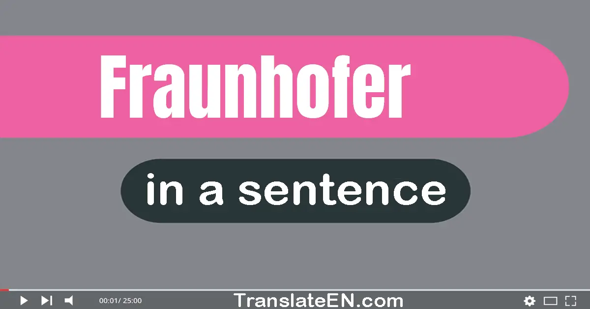 Use "Fraunhofer" in a sentence | "Fraunhofer" sentence examples