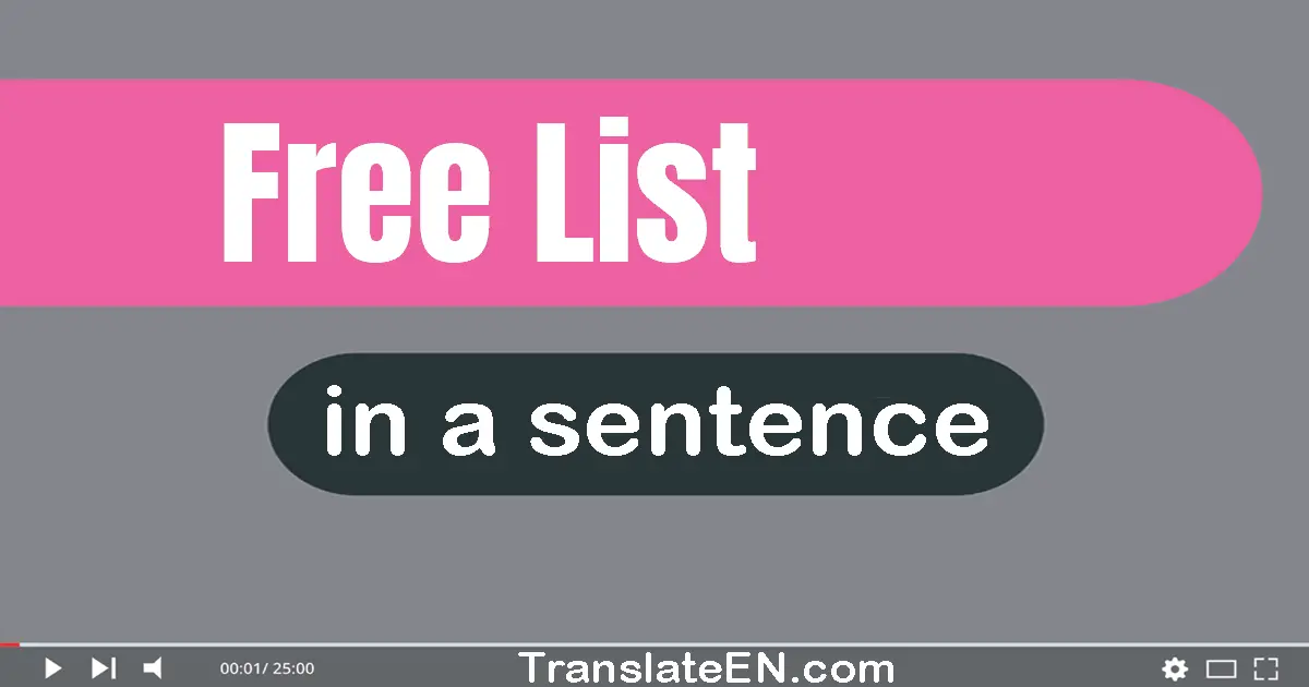 Free List in a sentence