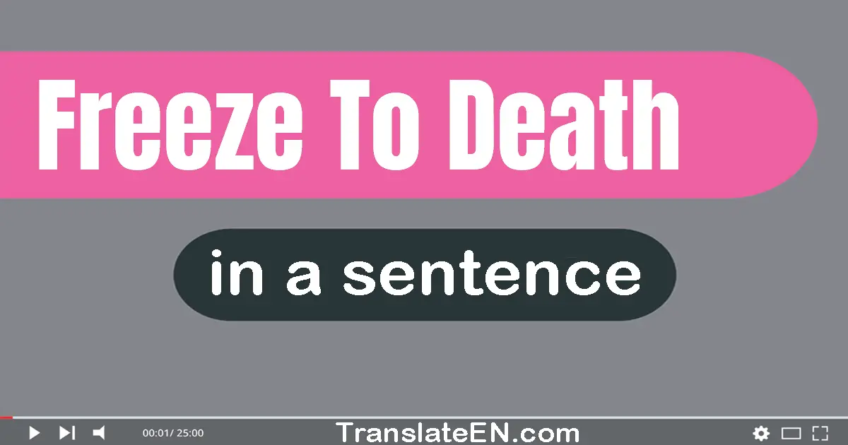 Freeze To Death in a sentence