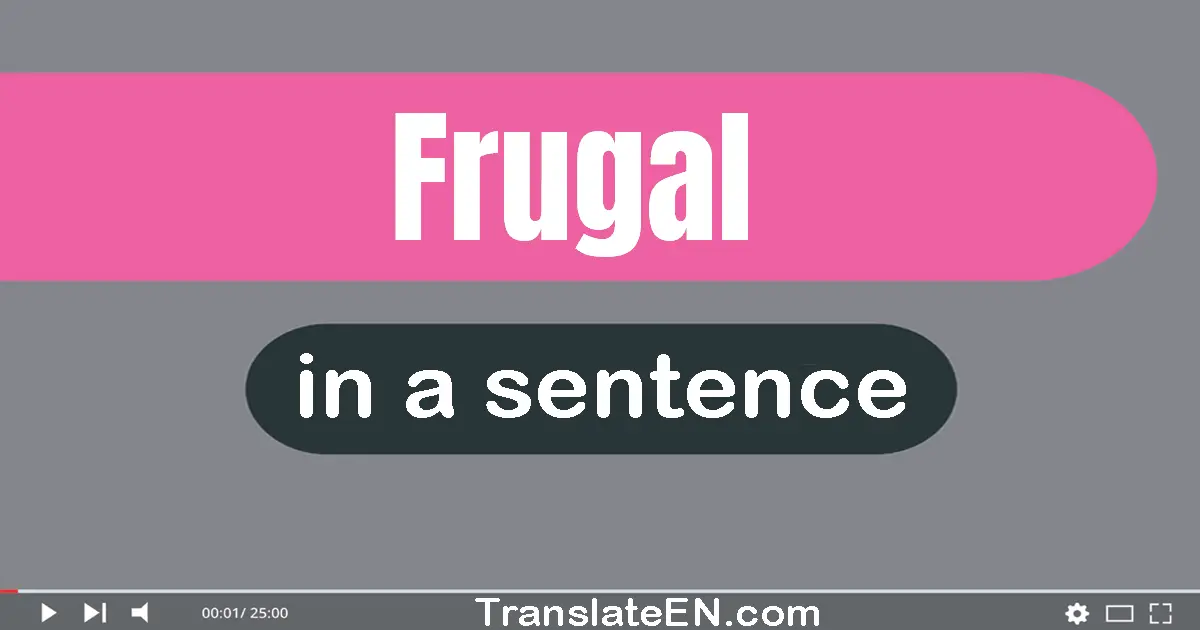 Use "frugal" in a sentence | "frugal" sentence examples