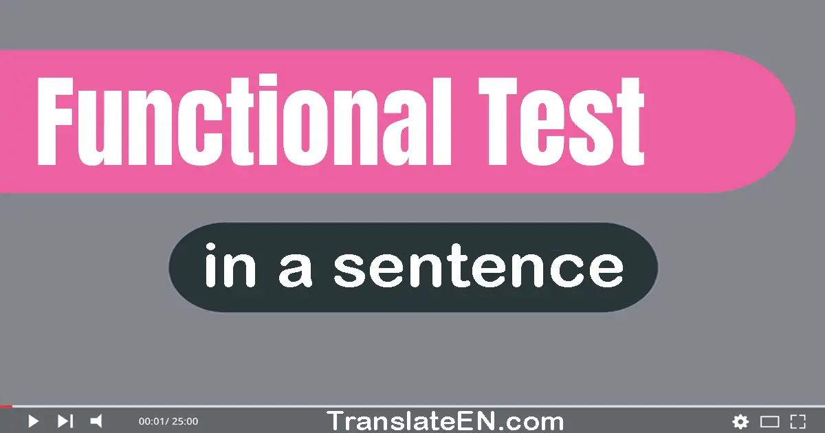 Functional Test in a sentence