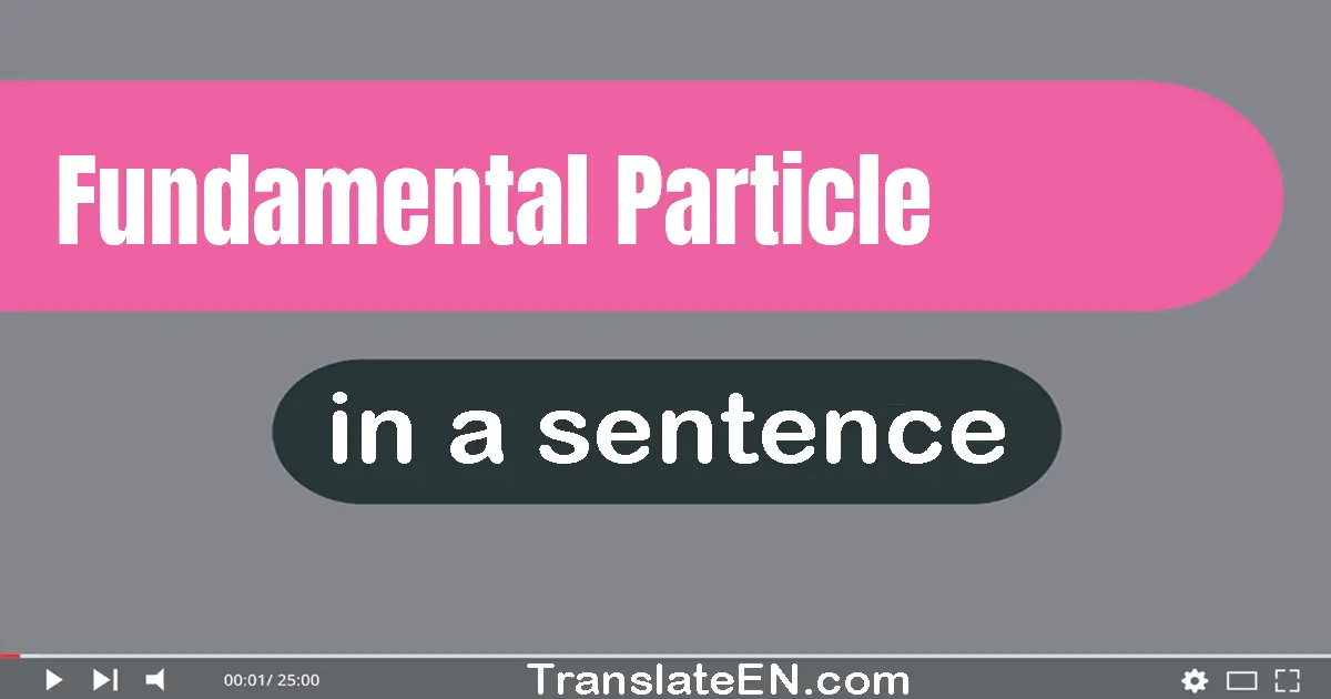 Fundamental Particle in a sentence