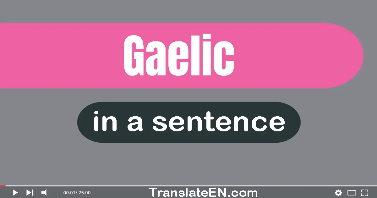Use "gaelic" in a sentence | "gaelic" sentence examples