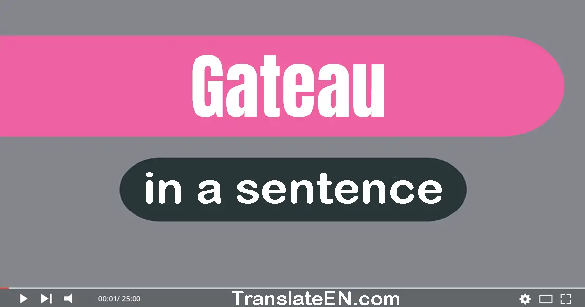 Use "gateau" in a sentence | "gateau" sentence examples