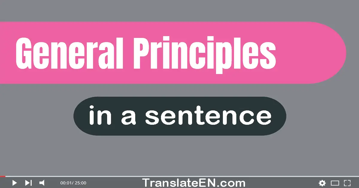 General Principles in a sentence