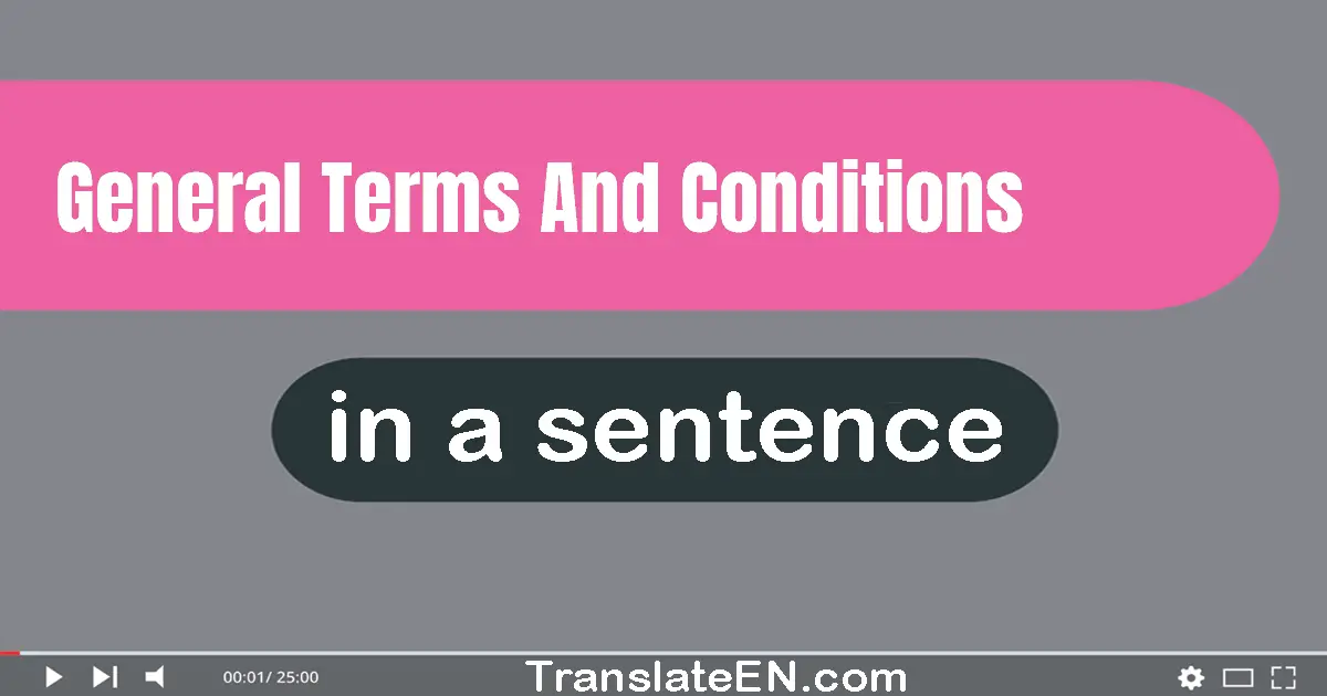 General Terms And Conditions in a sentence