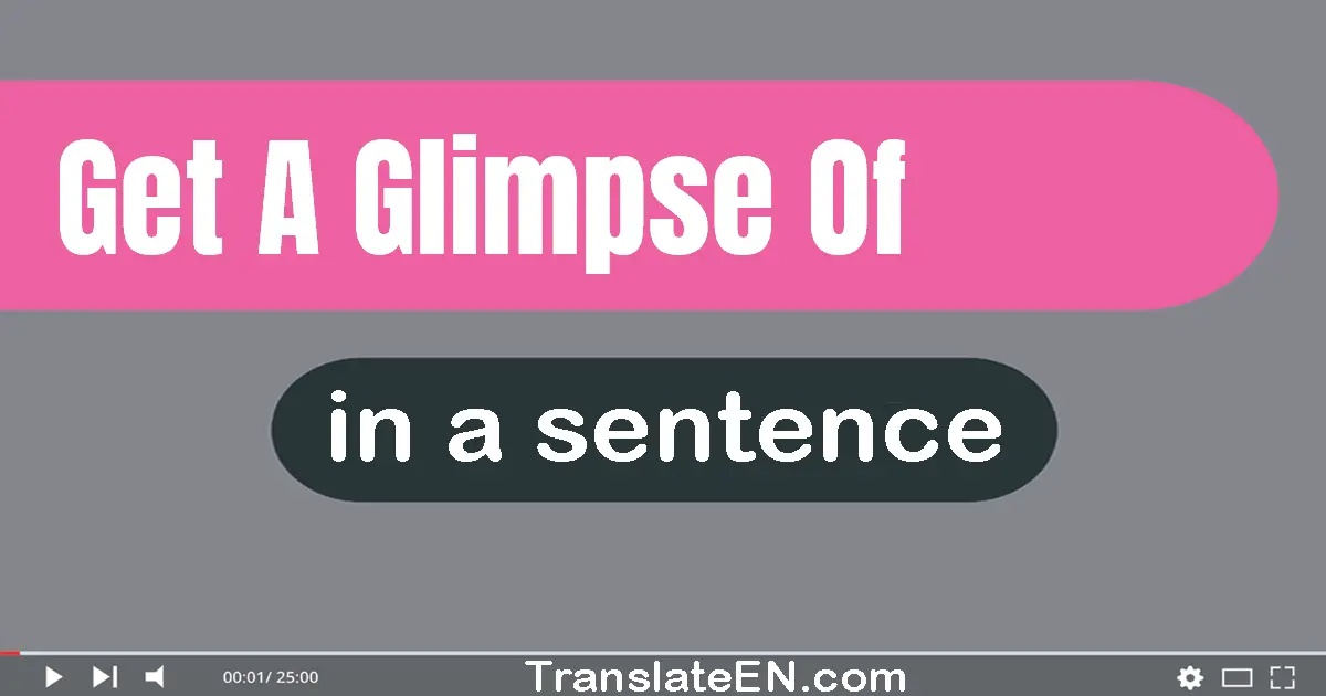 Get A Glimpse Of in a sentence