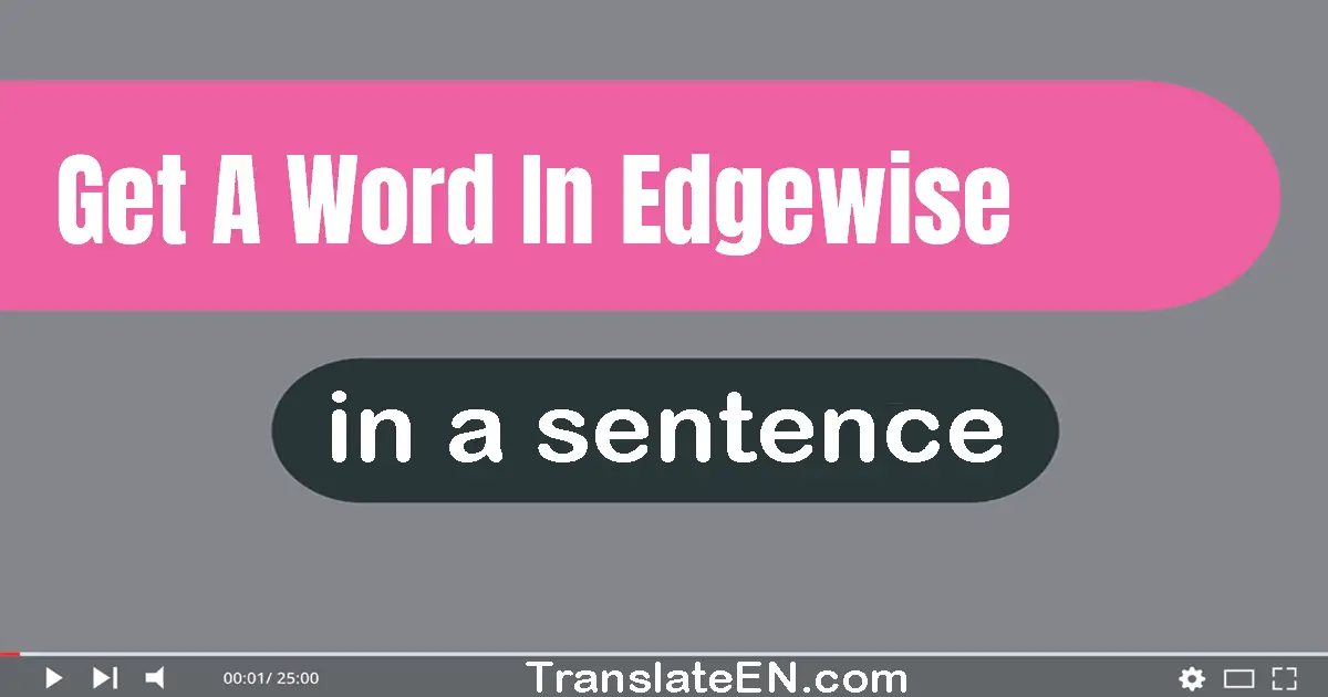 Get A Word In Edgewise in a sentence