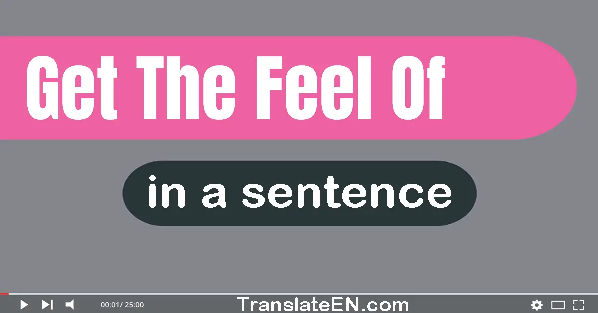 Get The Feel Of in a sentence