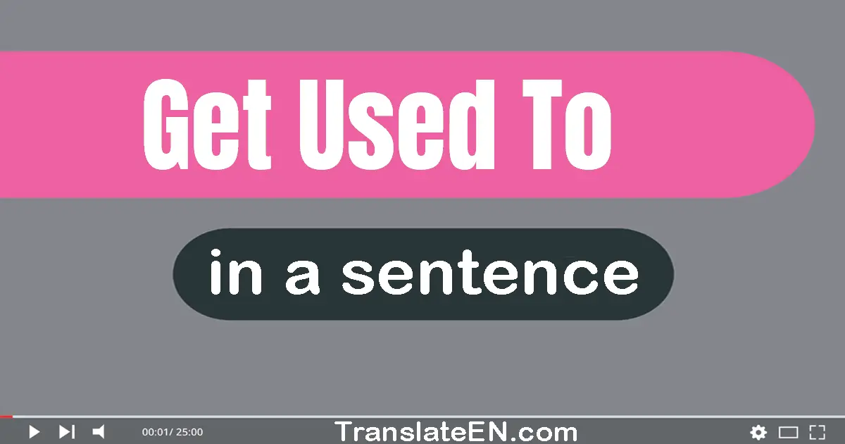 Get Used To in a sentence