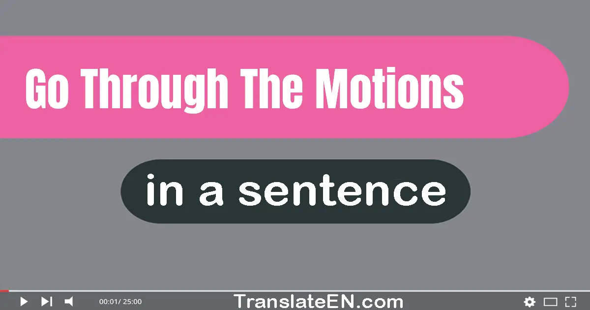 Use "go through the motions" in a sentence | "go through the motions" sentence examples