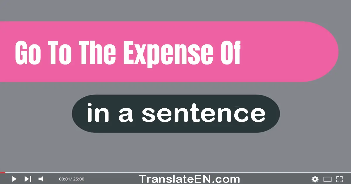 Go To The Expense Of in a sentence