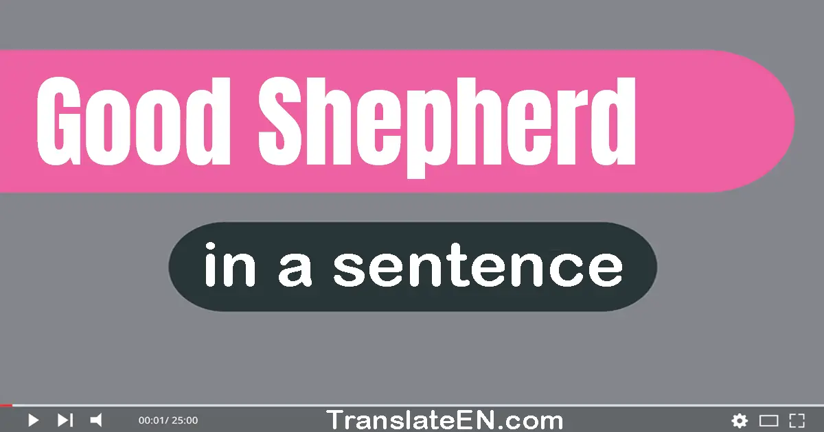 Use "good shepherd" in a sentence | "good shepherd" sentence examples