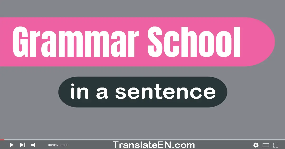 Use "grammar school" in a sentence | "grammar school" sentence examples