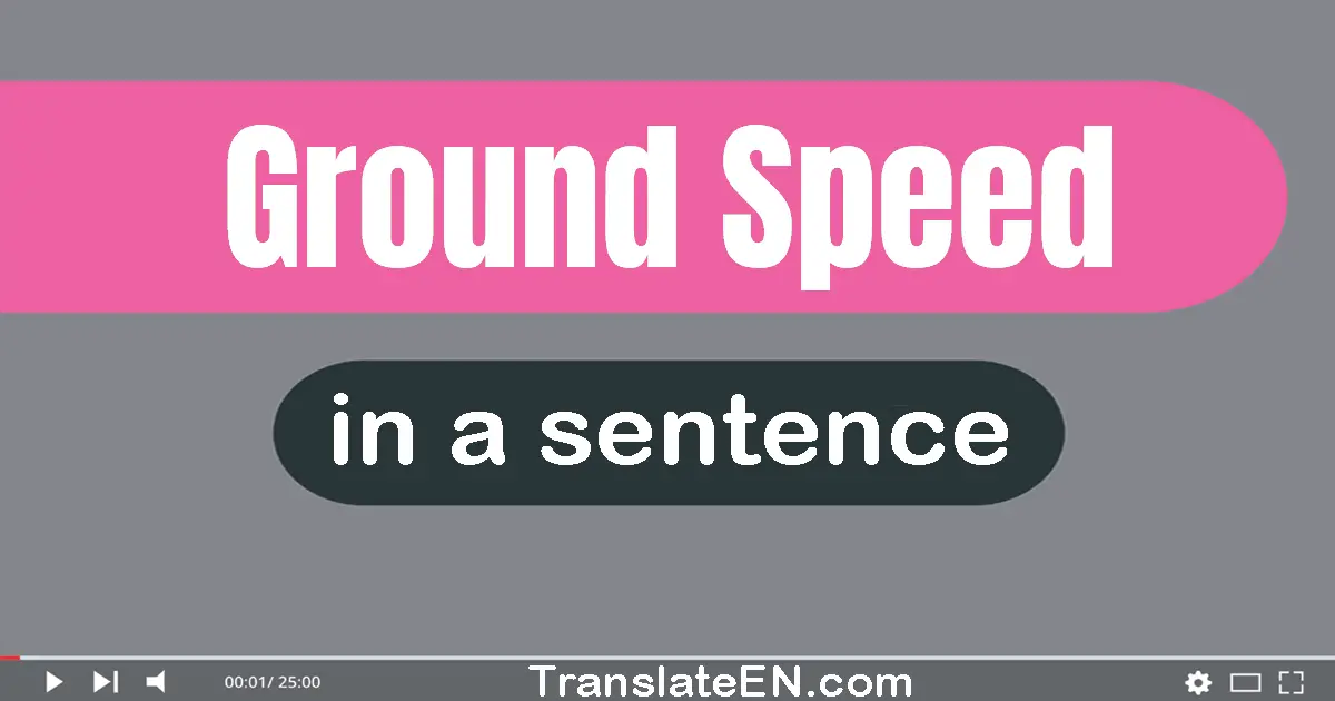 Ground Speed in a sentence