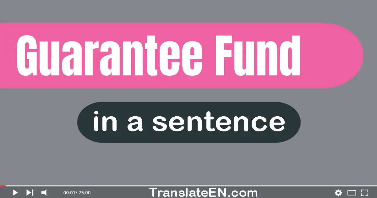 Use "guarantee fund" in a sentence | "guarantee fund" sentence examples